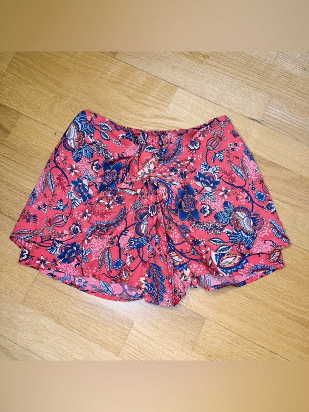 BOG Collective Floral Wrap Front Pull On Shorts Multi XS EUC Boho Coastal Summer